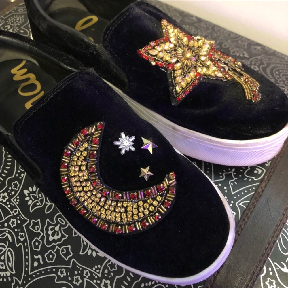 Sam Edelman Lelia 2 velvet slip on shoe 8.0
